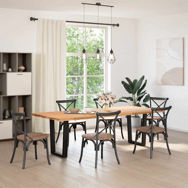 vidaXL ēdamgalda kājas, 2 gab., V-veida, melnas, 60x(72-73,3) cm, tērauds