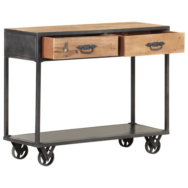 vidaXL konsoles galdiņ&scaron;, 90x35x74 cm, pārstrādāts masīvkoks