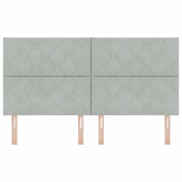 vidaXL Galvgalis Gai&scaron;i pelēks 180 cm Samts