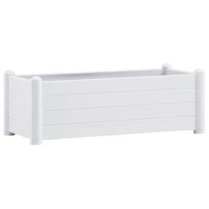 vidaXL augstā puķu kaste, balta, 100x43x35 cm, PP