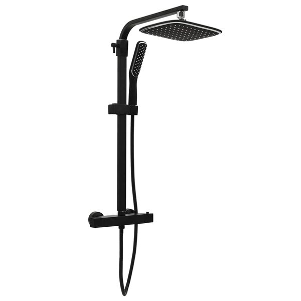 vidaXL dušas komplekts ar mikseri un šļūteni, melns