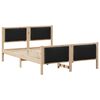 vidaXL Gultas rāmis ar galvas klāju Melna 140 x 190 cm audums