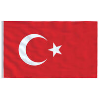 vidaXL Turcijas karogs, 90x150 cm