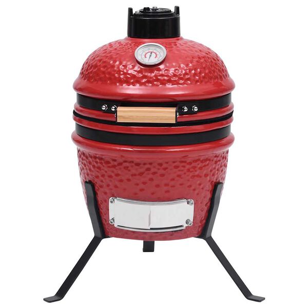 vidaXL Kamado grils, kūpinātava, keramika, 56 cm, sarkans