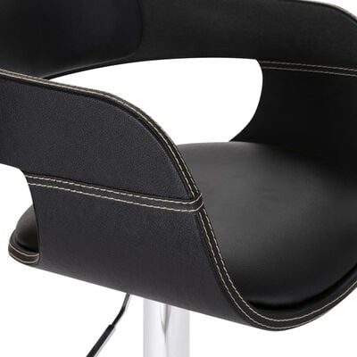 vidaXL bāra krēsls, melna mākslīgā āda