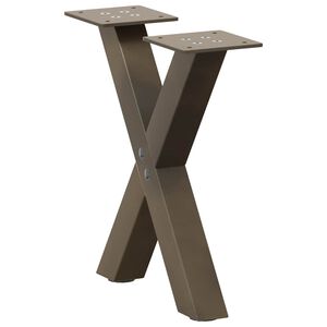 vidaXL kafijas galdiņa kājas, 2 gab., X-veida, dabīgs tērauds, 30x(30-31) cm