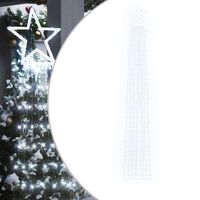 vidaXL Ziemassvētku eglītes gaismiņas, 320 LED, vēsi baltas, 375 cm