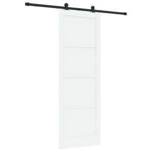 vidaXL Slīdo&scaron;ās durvis Balta un melna 83 x 232 cm Priedes masīvkoks