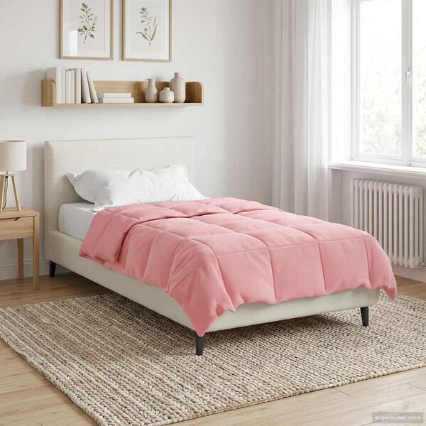 vidaXL Pilnas gada sega Tiltiņ&scaron; Rozā 140 x 200 cm Mikro&scaron;ķiedra