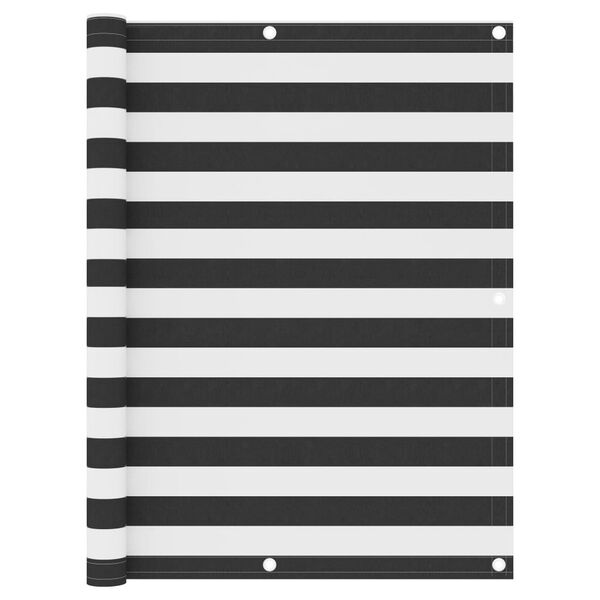 vidaXL balkona aizslietnis, antracītpelēks un balts, 120x600 cm, audums