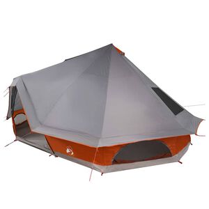 vidaXL Tipi telts ar jumtu Pelēka un oranža 680 x 430 x 270 cm tafta