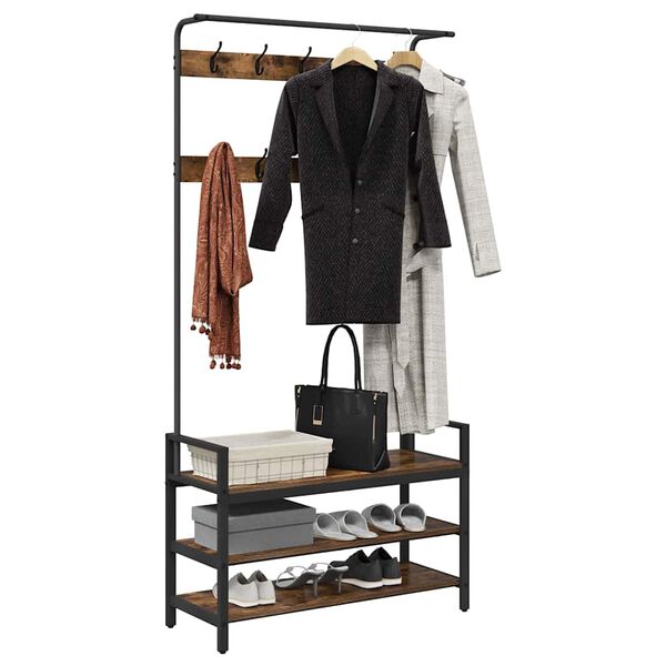 vidaXL Pakaramais Dūmaka ozols 95 x 34 x 184 cm Inženierijas koks