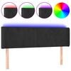vidaXL gultas galvgalis ar LED, 147x16x78/88 cm, melns samts
