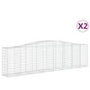 vidaXL arkveida gabiona grozi, 2 gb., 400x50x100/120cm, cinkota dzelzs
