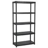 vidaXL 5-līmeņu plaukts, melns, 91,5x45,7x185 cm, plastmasa