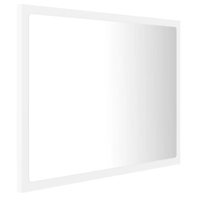 vidaXL vannasistabas spogulis, LED, balts, 60x8,5x37 cm, akrils
