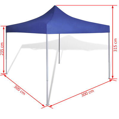 vidaXL saliekama telts, 3x3 m, zila