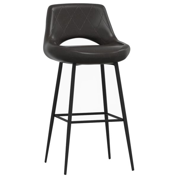 vidaXL bāra krēsli, 2 gab., pelēka mākslīgā āda