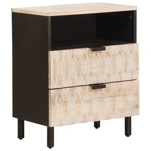 vidaXL Nakts skapītis Balts 50 x 33 x 62 cm Cieta mango koksne