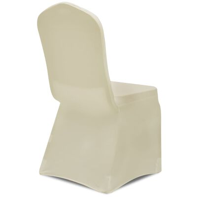 vidaXL krēslu pārvalki, 30 gab., krēmkrāsas elastīgs audums