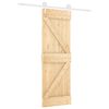 vidaXL Slīdo&scaron;ās durvis Dabisks un balts 70 x 210 cm Cieta priedes koks