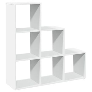 vidaXL istabas sadalītājs, grāmatu plaukts, 3 līmeņi, balts, 99x29x99 cm, inženierkoks