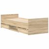 vidaXL gultas rāmis ar galvgali un kājgali, koka krāsa, 75x190 cm