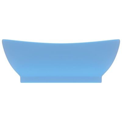 vidaXL izlietne, 58,5x39 cm, ovāla, matēta gaiši zila keramika