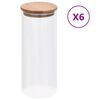 vidaXL uzglabā&scaron;anas burkas ar bambusa vāku, 6 gab., 1000 ml