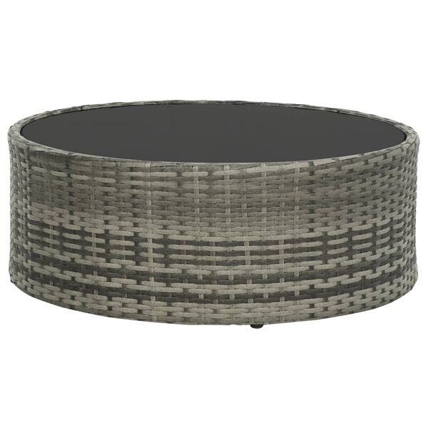 vidaXL 7-daļīgs dārza atpūtas mēbeļu komplekts ar matračiem, pelēks PE