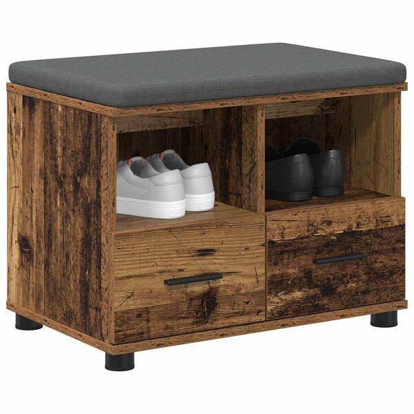 vidaXL Zāles sols ar spilvenu ar atvilktni Vecs koks 60 x 38 x 46 cm