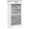 vidaXL apavu skapis, 50x28x98 cm, paulonijas koks, pelēks