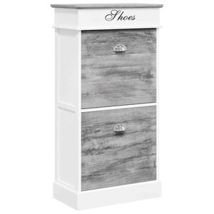 vidaXL apavu skapis, 50x28x98 cm, paulonijas koks, pelēks