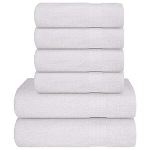 vidaXL 6 daļu dvieļu komplekts, FROGN, balts, 360 g/m&sup2;