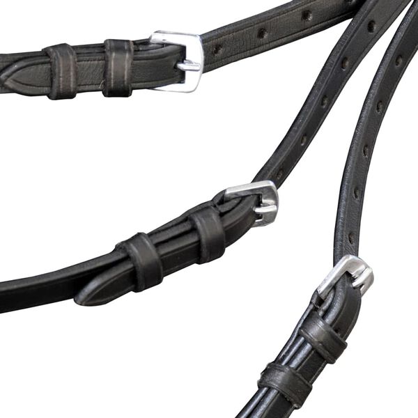 Iemaukti maziem zirgiem ar grožiem un laužņiem, melna āda