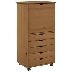 vidaXL Rito&scaron;ais skapis Medus brūns 53 x 39 x 103 cm Cieta priede