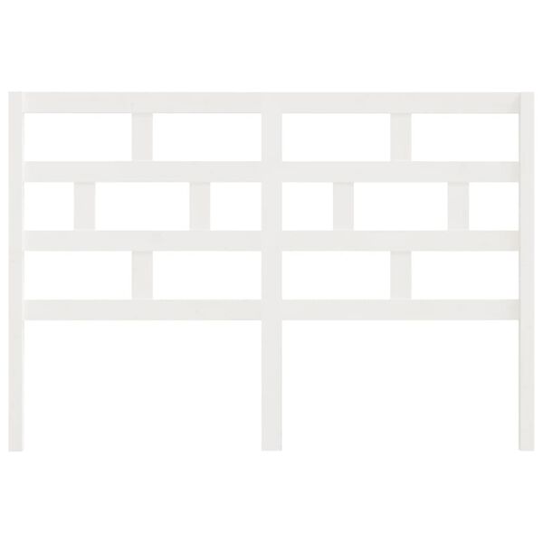 vidaXL gultas galvgalis, balts, 156x4x100 cm, priedes masīvkoks