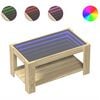 vidaXL kafijas galdiņ&scaron; ar LED, ozola, 93x53x45 cm, inženierijas koks