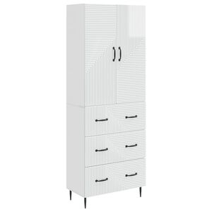vidaXL Skapju komplekts 2 pcs Spīdīgi balts 66 x 34,5 x 90 cm