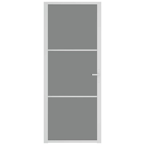 vidaXL iekšdurvis, 83x201,5 cm, baltas, ESG stikls un alumīnijs