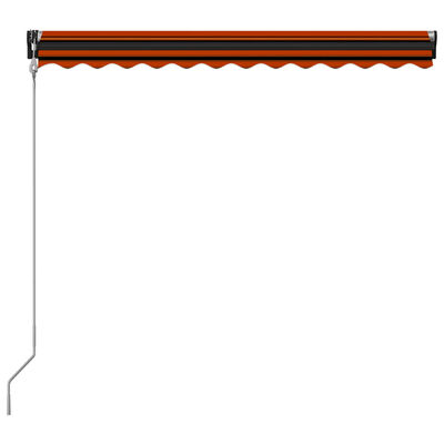 vidaXL izvelkama markīze, 300x250 cm, automātiska, oranža ar brūnu