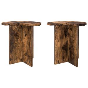 vidaXL Sānu galds 2 gab. Kūpināts ozols &Oslash; 39 x 38 cm Inženierijas koks