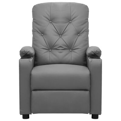 vidaXL masāžas krēsls, atgāžams, pelēka mākslīgā āda