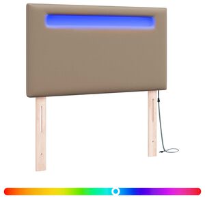vidaXL LED gultas galva Kapučīno Mākslīgā āda
