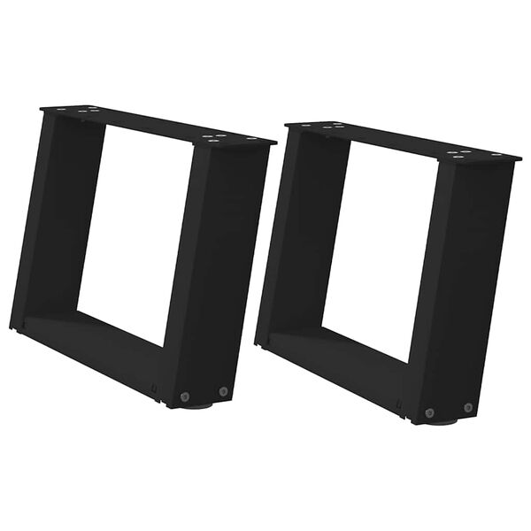 vidaXL kafijas galdiņa kājas, 2 gab., U-veida, melnas, 40x(30-31) cm, tērauds