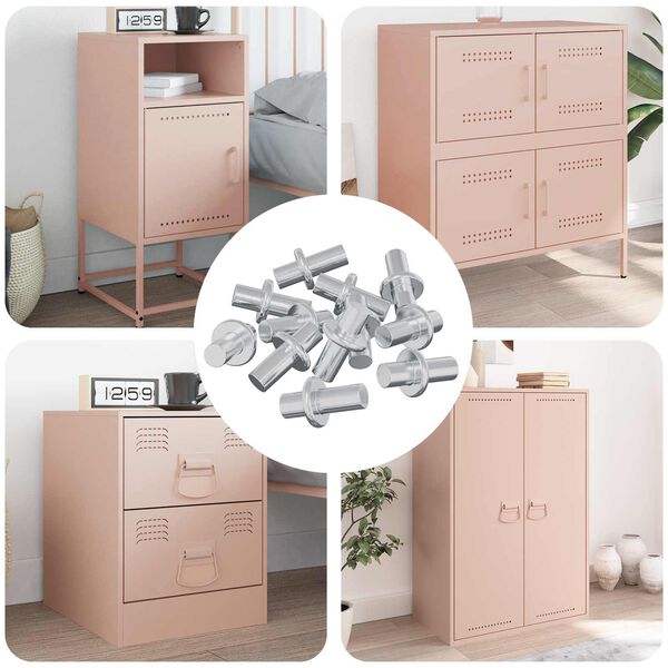 vidaXL Plauktu stiprinājums 12 pcs Sudraba 8,6 x 8,6 x 14,6 mm Tērauds