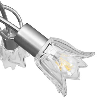 vidaXL griestu lampa ar stikla abažūriem, 3 E14 spuldzes, tulpju forma