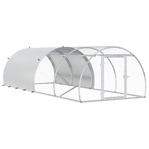 vidaXL Vistu kūts Sudraba 400 x 150 x 100 cm Cinkota tērauda
