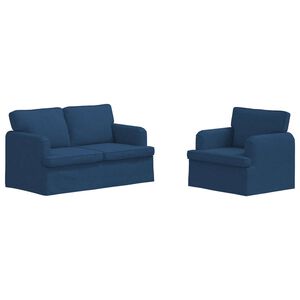 vidaXL Dīvānu komplekts 2 pcs Zila 144 x 80 x 85 cm audums