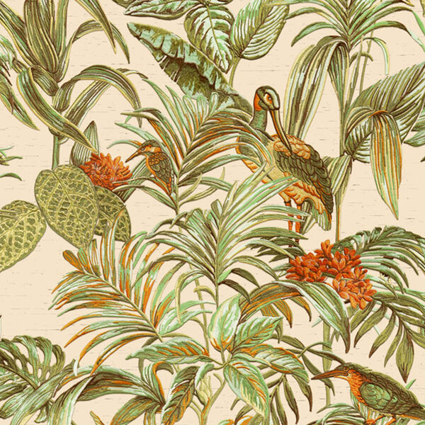 DUTCH WALLCOVERINGS tapete Bird-of-Paradise, zaļa